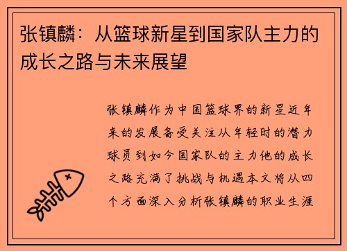 张镇麟：从篮球新星到国家队主力的成长之路与未来展望